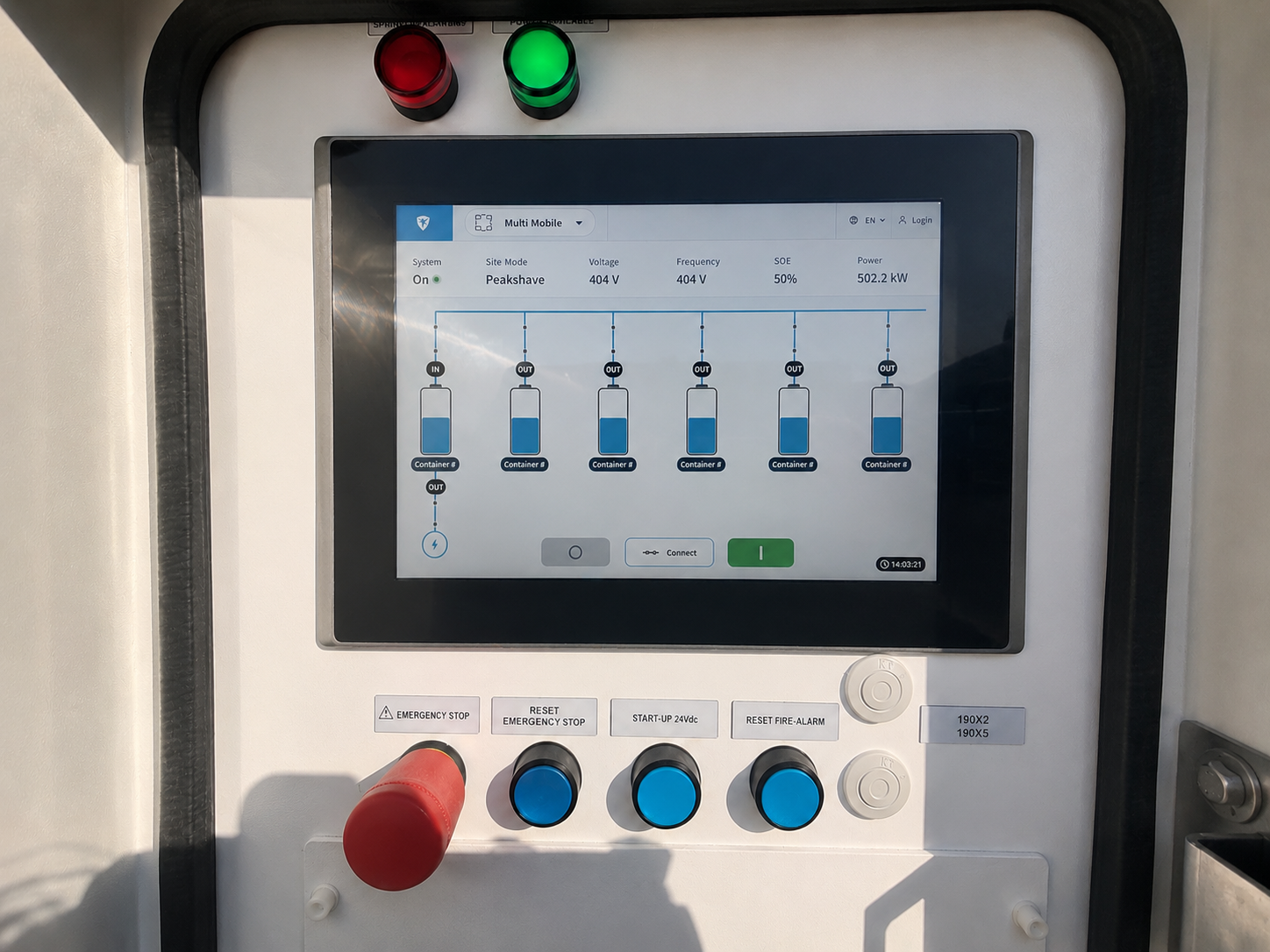 Light mode on the physical unit, readable in bright sunlight