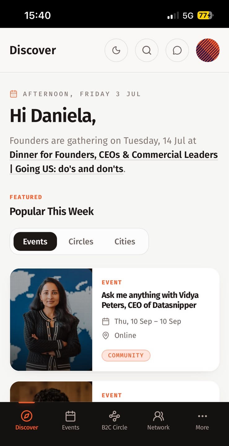 The platform — Discover home on mobile